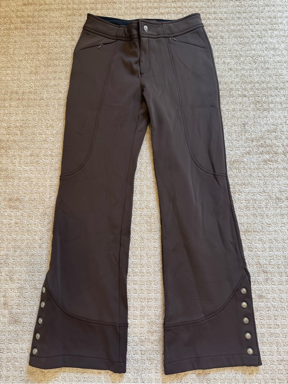 Athleta Snow Cruiser fleece-lined ski pants Flared Snap Hem Active Pants size 8